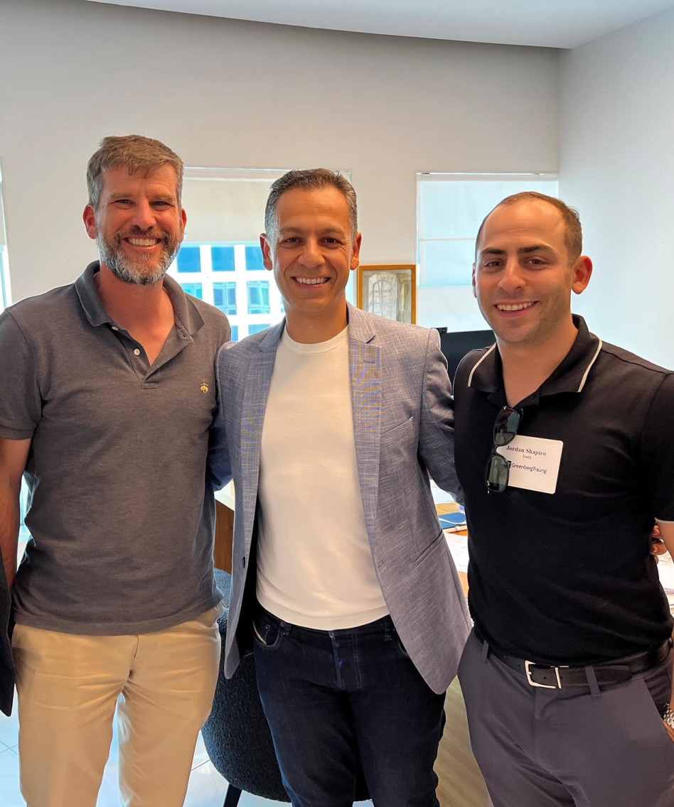 ג'ורדן שפירו, ג'ואי שבות, מייקל אייזנברג (צילום: באדיבות פירמת עורכי הדין הגלובלית GT)