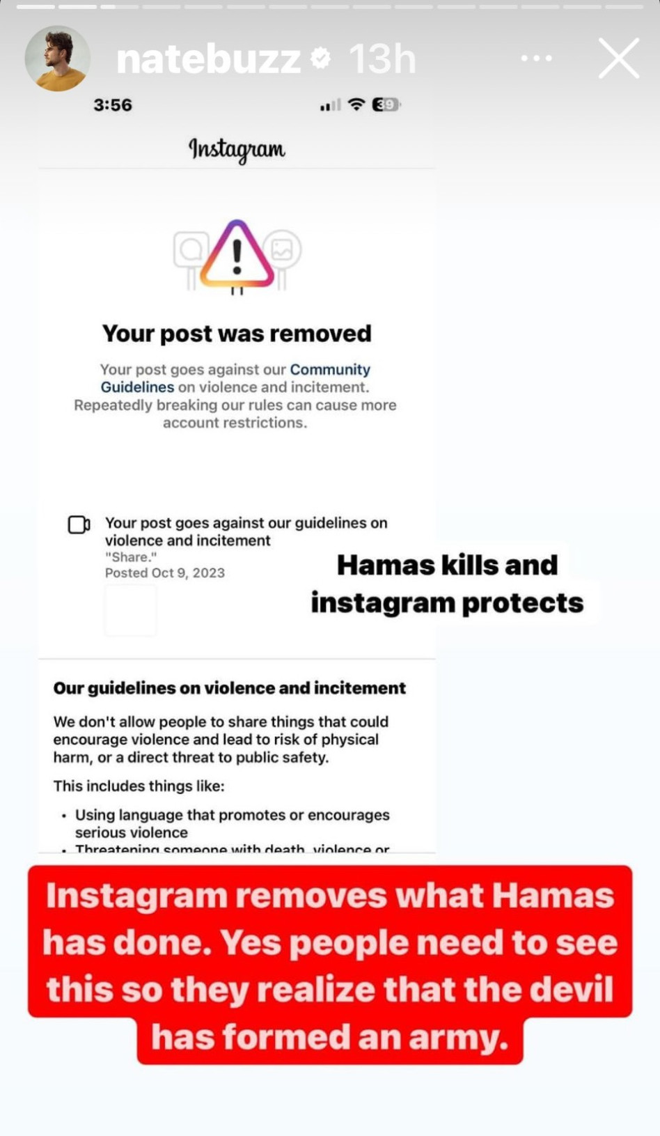 הפוסט של כוכב ''יומני הערפד'' נת'ניאל בוזוליק  (צילום: צילום מסך אינסטגרם)