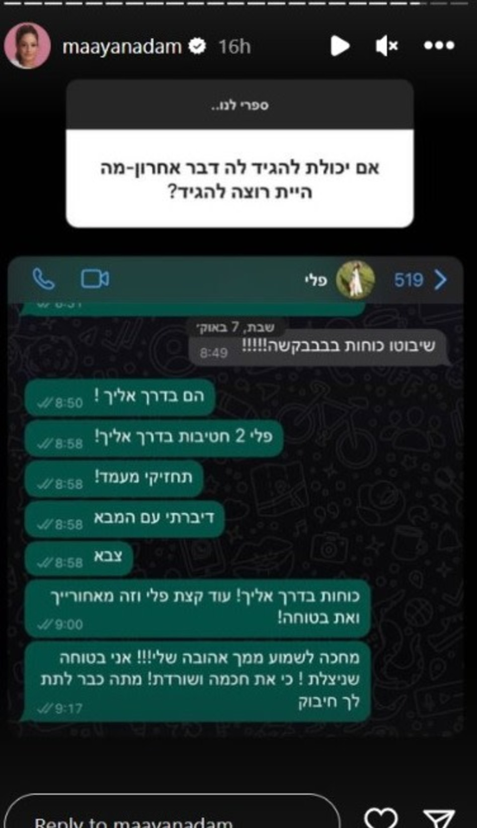 מעיין אדם, מפל אדם ז''ל (צילום: צילום מסך אינסטגרם)
