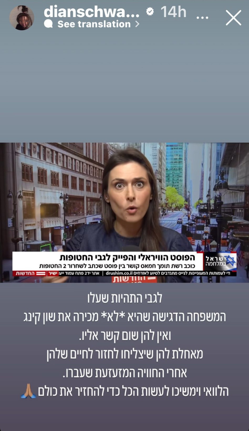 דיאן שוורץ (צילום: צילום מסך אינסטגרם)