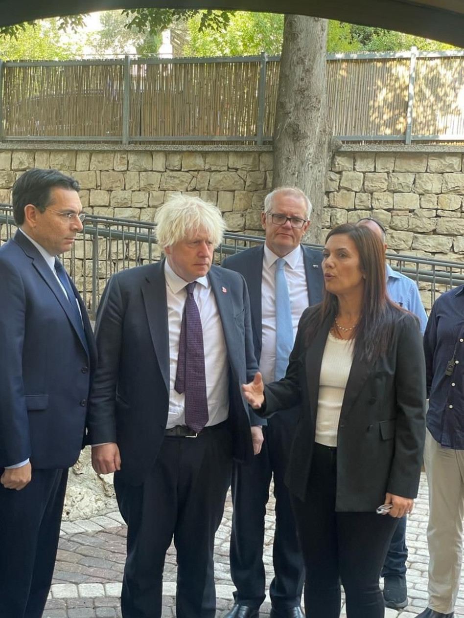 ליאורה רובינשטיין, סקוט מוריסון, בוריס ג'ונסון ודני דנון (צילום: טל שובל)