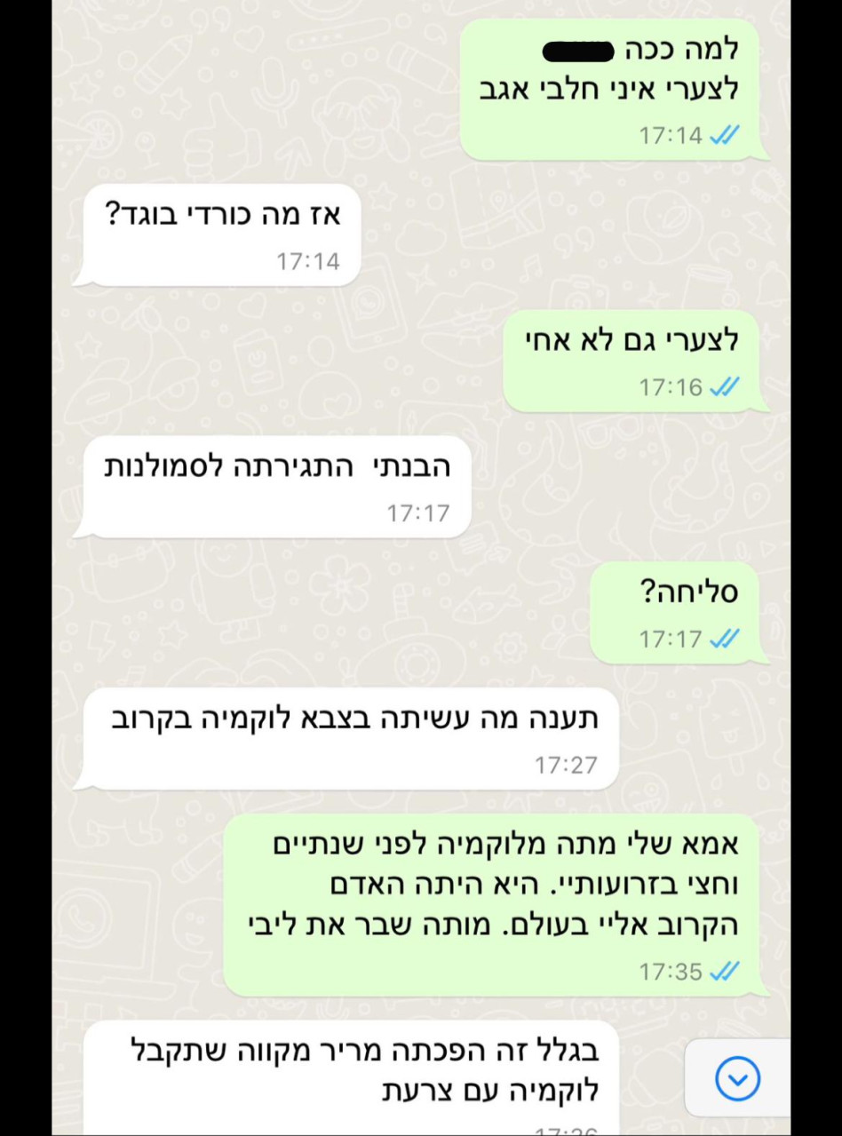 הודעות הנאצה שנשלחו לאור הלר (צילום: צילום מסך אינסטגרם)