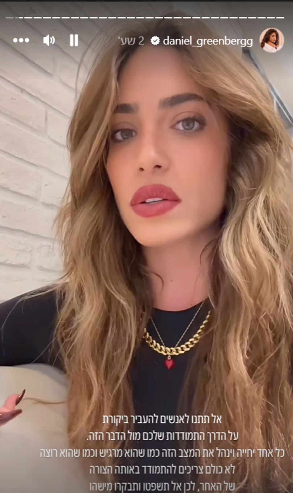 דניאל גרינברג על השיפוטיות של אנשים ברשת (צילום: צילום מסך אינסטגרם)