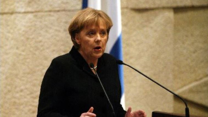 אנגלה מרקל נואמת בכנסת. צילום: יוסי זמיר פלאש 90