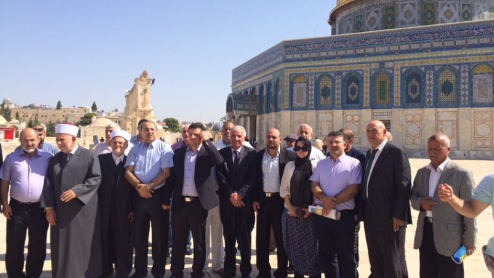 חברי הרשימה המשותפת בהר הבית. צר