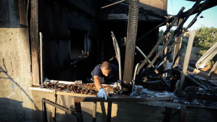 הבית שהוצת בכפר דומא