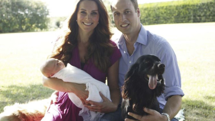 הנסיך וויליאם והדוכסית קייט עם הכלב לופו (צילום: רויטרס)