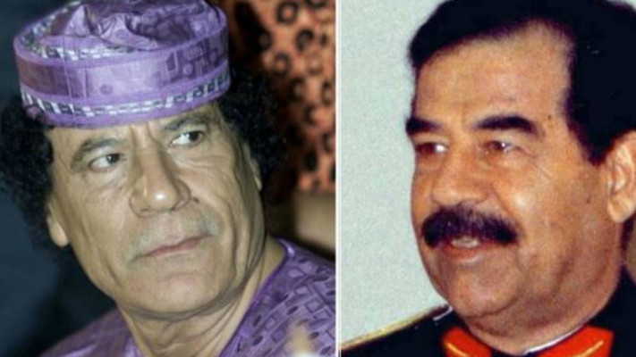 מועמר קדאפי וסדאם חוסיין 