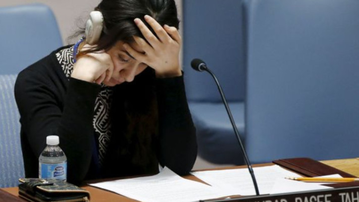 נדיה בעת העדות. צילום: רויטרס