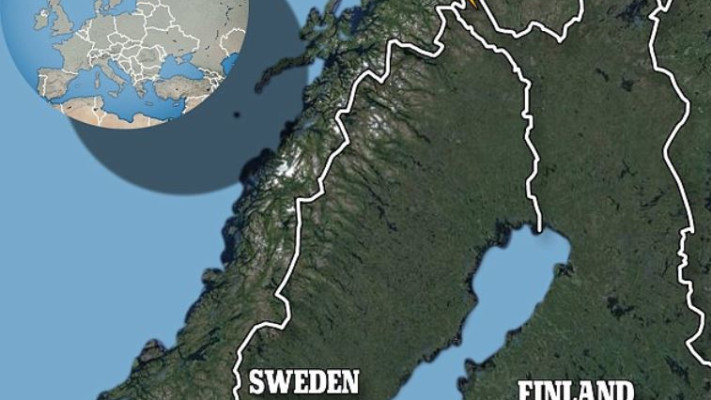 פסגת הר ההלטי בגבול בין נורווגיה לפינלנד. צילום מסך