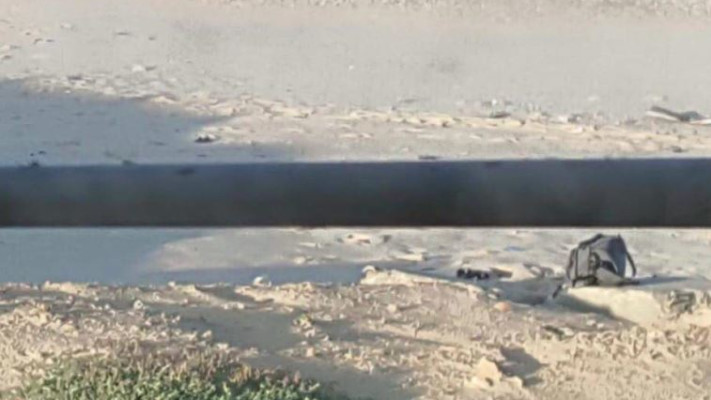 מטען שהופגז בצפון רצועת עזה. צילום: דובר צה&quot;ל