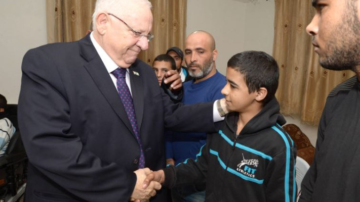 ריבלין אצל משפחת שעבאן. צילום: מארק ניימן, לע&quot;מ