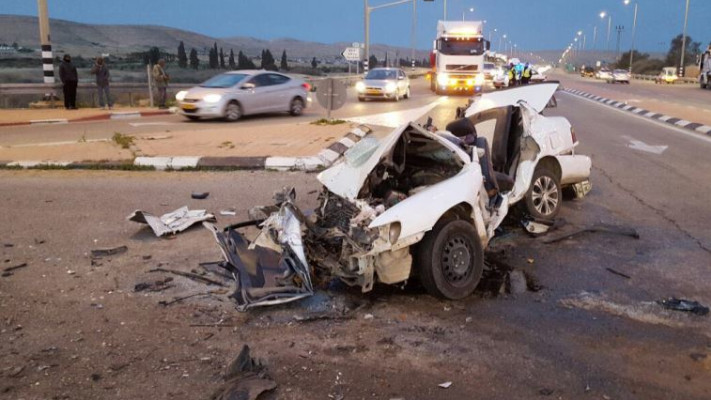 זירת התאונה הקטלנית. צילום: חטיבת דובר המשטרה