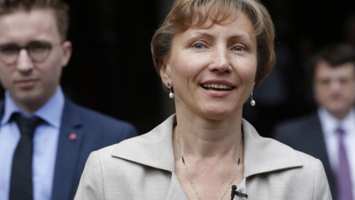 האלמנה מרינה ביציאה מבית המשפט. צילום: רויטרס