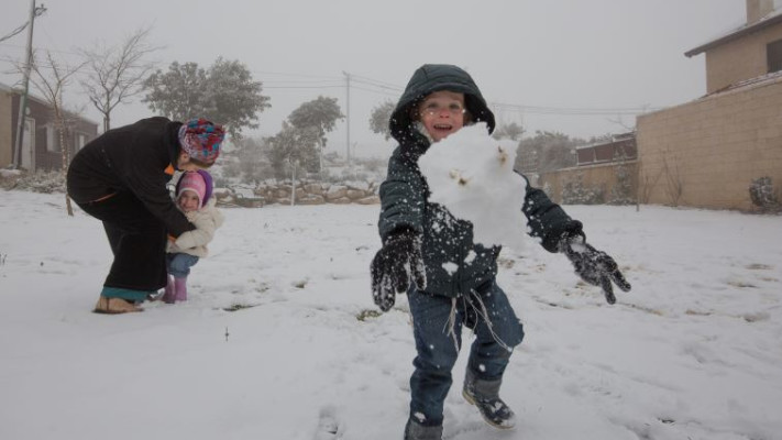 שלג בגוש עציון. צילום: פלאש 90