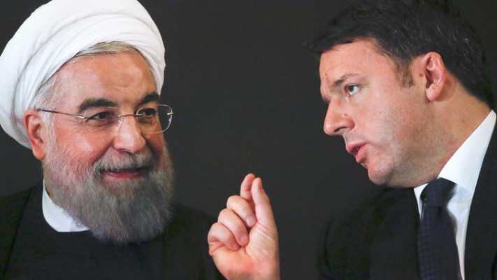 הודה על הכנסת האורחים. רוחאני בפגישה עם רנצי. צילום: רויטרס