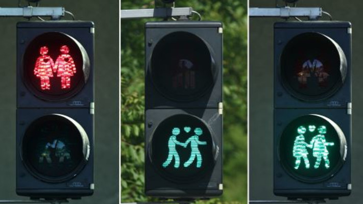 רמזורים עליזים בעיר לינץ