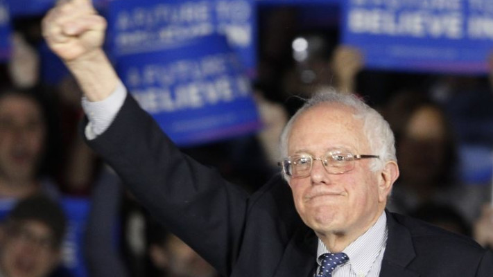 סנדרס מרוצה מהתוצאות באיווה. צילום: רויטרס