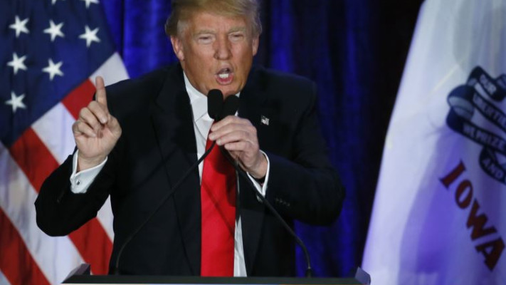 טראמפ לאחר ההפסד באיווה. צילום: רויטרס