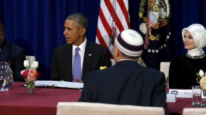 אובמה במסגד בבולטימור. צילום: רויטרס