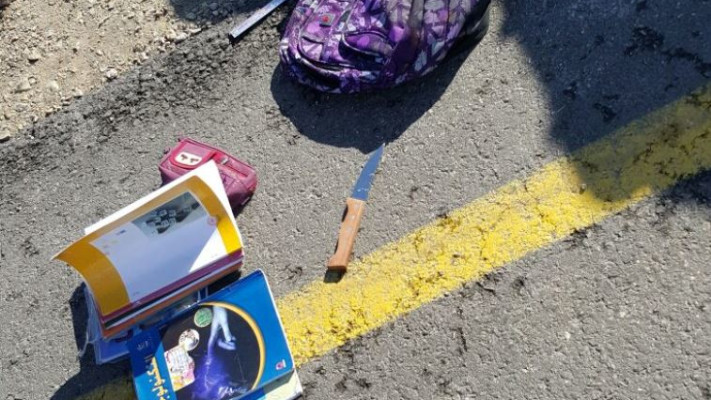 זירת הפיגוע שסוכל ליד כרמי צור. צילום: דוברות מועצה אזורית גוש עציון