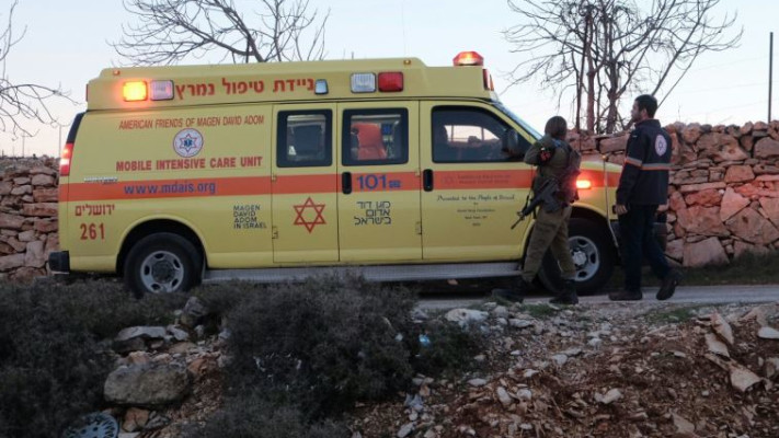 זירת הפיגוע אתמול. צילום: דוברות מד&quot;א