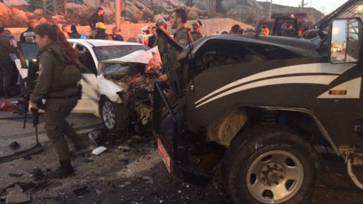 חשד לאירוע הדריסה אתמול סמוך למעלה אדומים. צילום: דוברות כב&quot;ה ירושלים