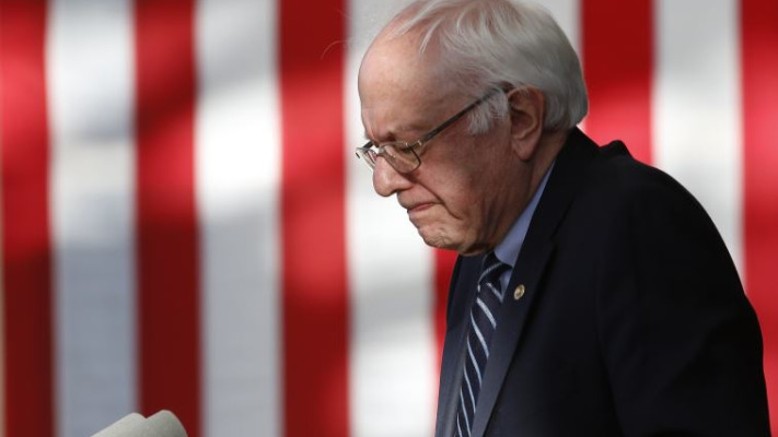 &quot;סטירת לחי ראשונה&quot;, ברני סנדרס. צילום: רויטרס