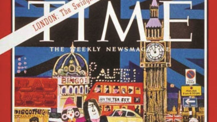 מגזין טיים בשער המוקדש ל&quot;סווינגינג לונדון&quot;. צילום מסך