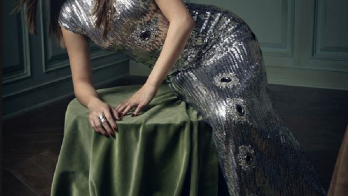 סלינה גומז, מסיבת ''ואניטי פייר'' (צילום: צילום מסך)