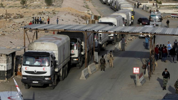 משלחת של סיוע הומניטרי בסוריה. צילום: רויטרס