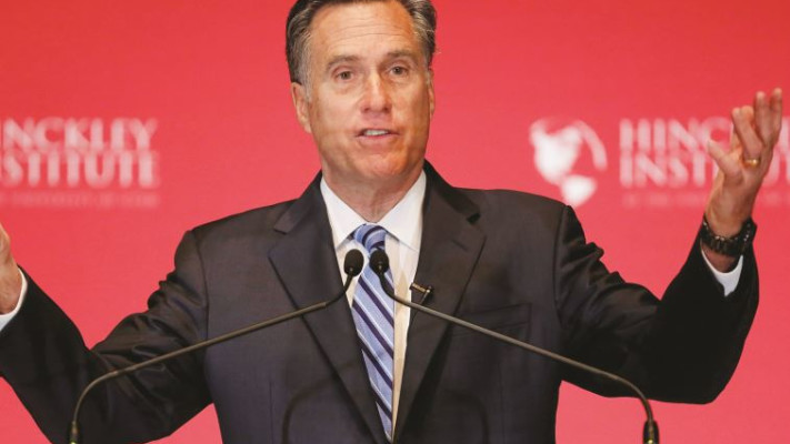 &quot;טראמפ הוא זיוף, סכנה לעתיד ארצות הברית&quot;. רומני תוקף בנאום באוניברסיטת יוטה. צילום: רויטרס