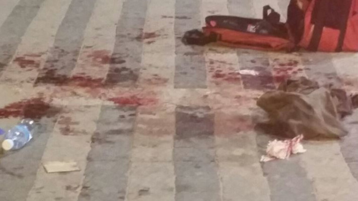 זירת פיגוע הדקירה ביפו. צילום: אבשלום ששוני