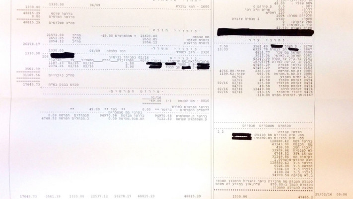 תלוש המשכורת של נתניהו. צילום: פייסבוק