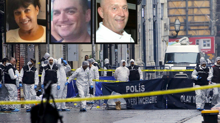 הנרצחים הישראלים בפיגוע באיסטנבול: אברהם גולמן, יונתן שור ושמחה דמרי ז"ל