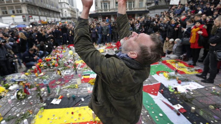 דקת דומיה לזכר הנרצחים בבריסל. צילום ארכיון: רויטרס