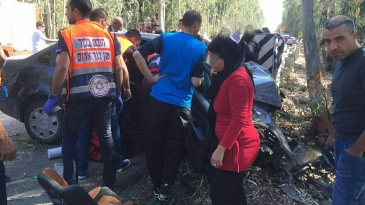 תאונת דרכים ליד בחן. צילום: דוברות מד&quot;א