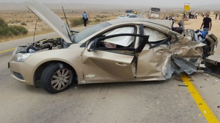 תאונת דרכים בכביש 204. צילום: דוברות המשטרה