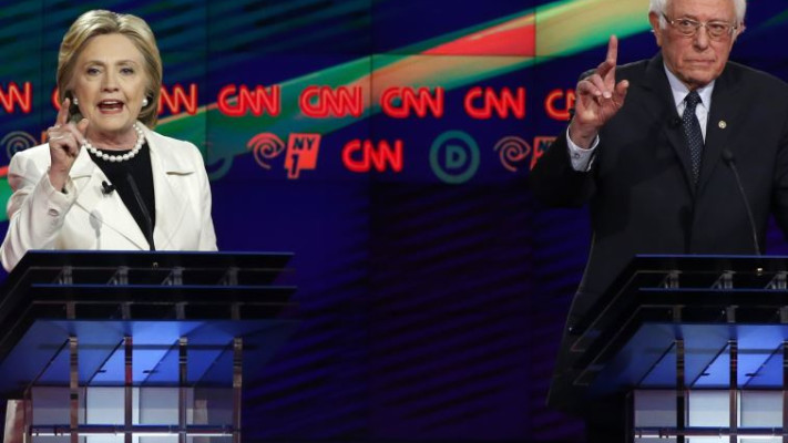 קלינטון וסנדרס, קרב צמוד באינדיאנה. צילום: רויטרס