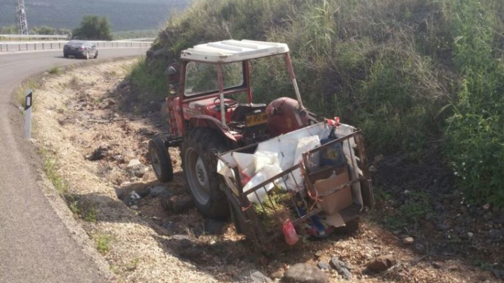 תאונת דרכים בצומת חמרה. צילום: דוברות המשטרה