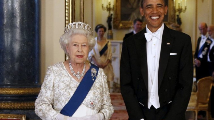 ברק אובמה והמלכה אליזבת השנייה. צילום ארכיון: רויטרס