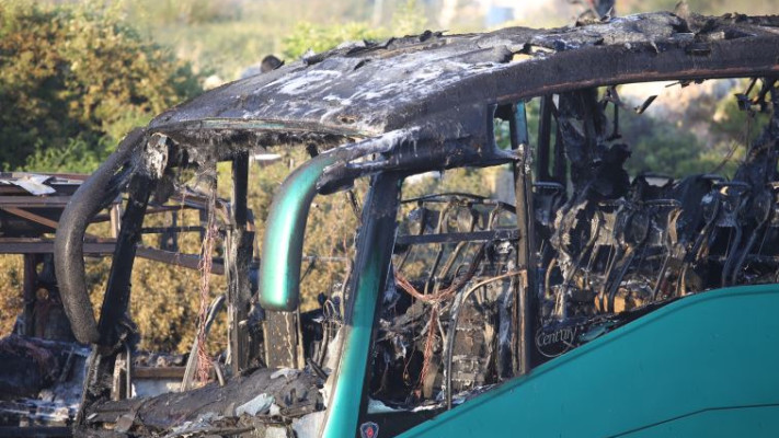 האוטובוס שהתפוצץ. צילום: מרק ישראל סלם