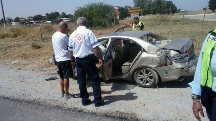 תאונת הדרכים סמוך לקיבוץ בארי. צילום: דוברות מד&quot;א