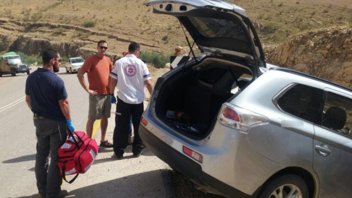 התאונה בצפון הבקעה. צילום: דוברות מד&quot;א