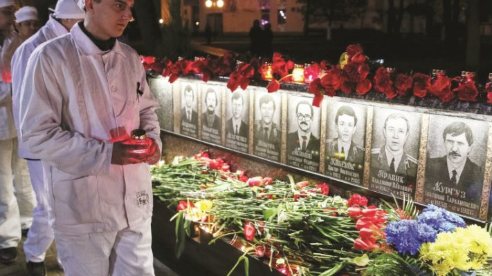 טקס זיכרון לאסון צ'רנוביל. צילום: רויטרס