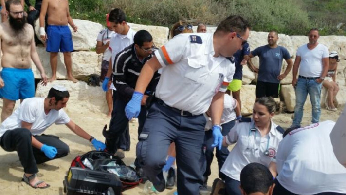 זירת הטביעה בנתניה. צילום: תיעוד מבצעי מד&quot;א