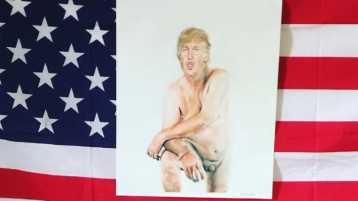 הציור של אילמה גור, המציג את דונלד טראמפ עם איבר מין קטן