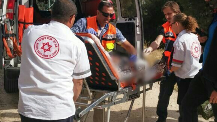 פינוי הפצועות מזירת הפיגוע. צילום: דוברות מד&quot;א