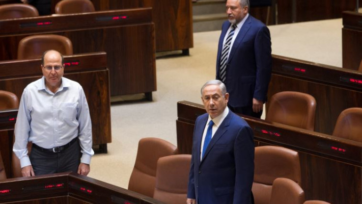 בנימין נתניהו, אביגדור ליברמן ומשה יעלון. צילום: פלאש 90