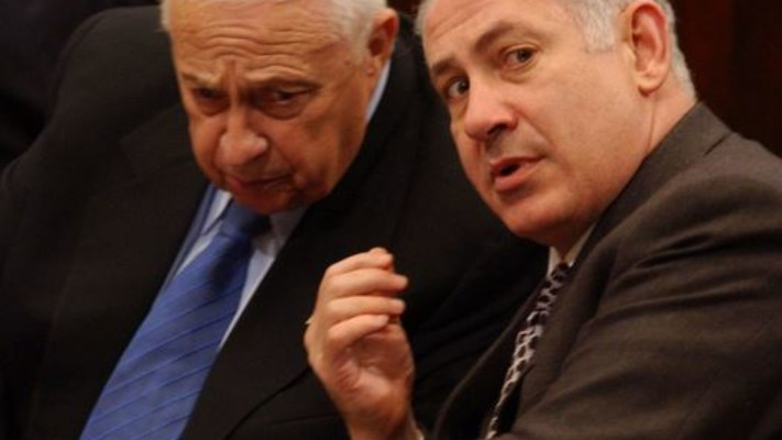 בנימין נתניהו ואריאל שרון, 2003